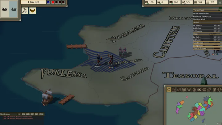 Iron Dice: Armies clash on the 3D campaign map.
