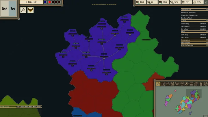 Iron Dice: Inspect domestic trade across connected provinces.